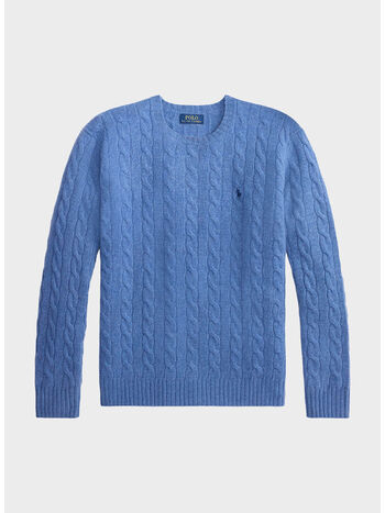 MAGLIONE TRECCE, BLUE BORAGE HEATHER, small