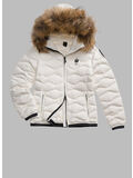 PIUMINO CON BORDO IN PELLICCIA ALDIE, 100BI BIANCO OTTICO int. BIANCO OTTICO, thumb