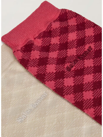 CALZINI CON MOTIVO A QUADRETTI WALES BONNER, CRAPNK/CBROWN, small