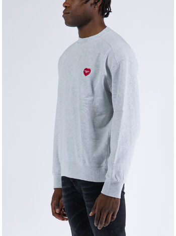 FELPA HEART PATCH SWEAT, 482XX ASH HEATHER, small