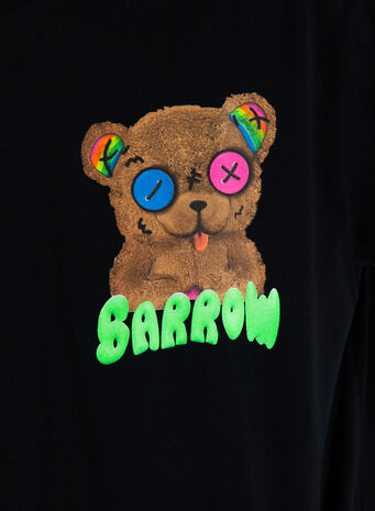 T-SHIRT STAMPA BEAR MULTICOLOR, 110BLACK, small