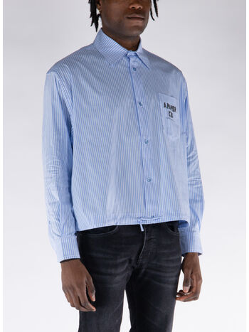 CAMICIA A RIGA CON TASCA, 050 LIGHT BLUE, small