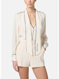 CAMICIA  CON SCIARPA E PIPING, E84 BURRO/NERO, thumb