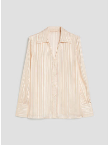 CAMICIA CON TEXTURE A RIGHE, 001 BIANCO, small