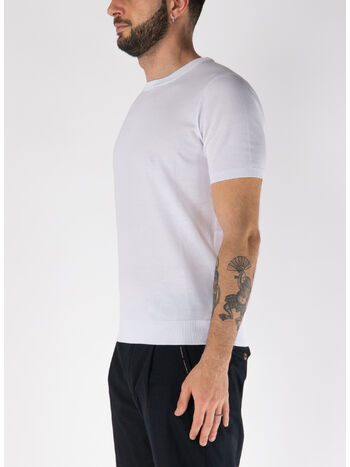 T-SHIRT GIROCOLLO A MANICHE CORTE, 01 BIANCO, small