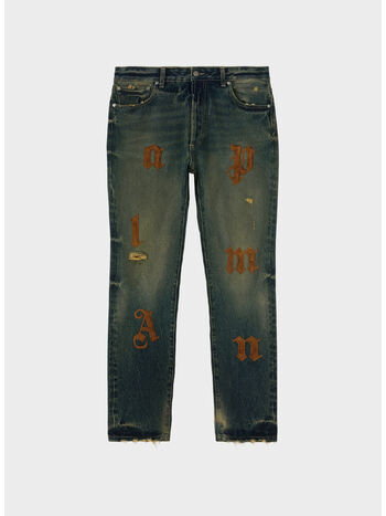 JEANS LOGO PATCH, 4564 BLUE/GOLDEN BROWN, small