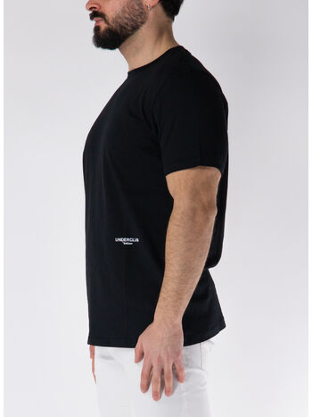 T-SHIRT GIROCOLLO A MANICHE CORTE, NERO, small