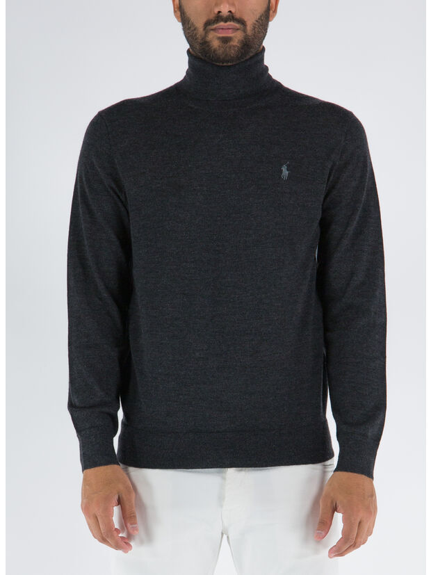PULLOVER A COLLO ALTO, DARK GRANITE HTHR, large
