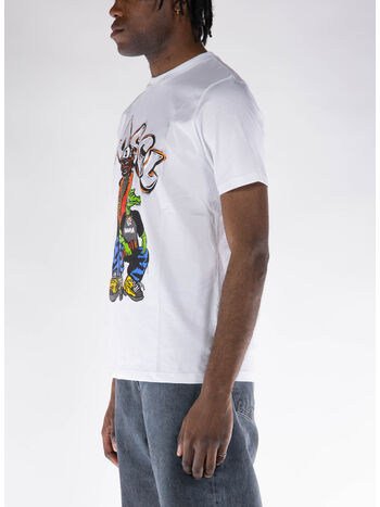 T-SHIRT GIROCOLLO CON STAMPA, BIANCO, small