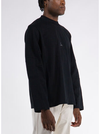 T-SHIRT A MANICHE LUNGHE, BLK0001 BLACK, small