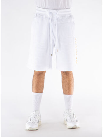 SHORTS SPORTIVI CON LOGO, G03 WHITE/GOLD, small
