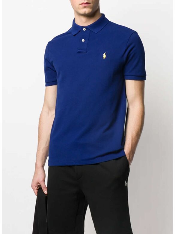 POLO A MANICHE CORTE CON LOGO RICAMATO, FALL ROYAL, medium